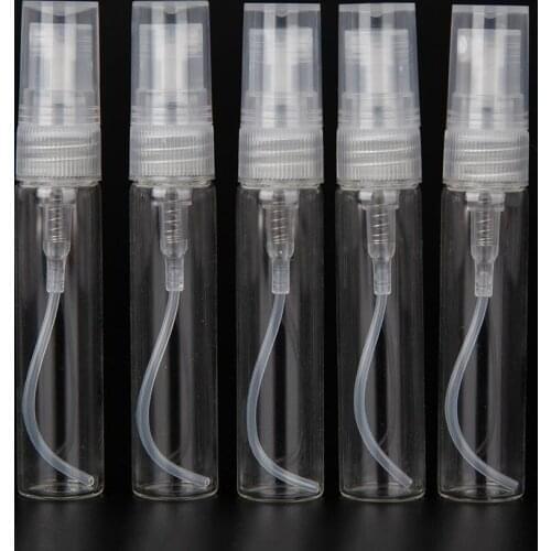 5Pcs 5ml 10ml Portable Mini Perfume Bottle Glass Empty Bottle Cosmetics Bottled Toner Spray Bottle Nebulizer Cosmetic Container