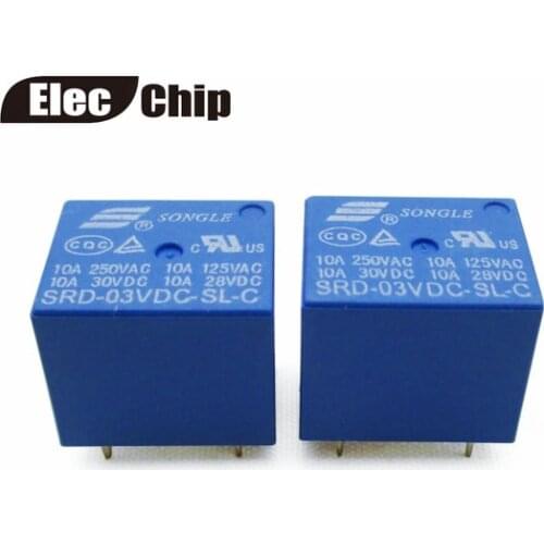 5pcs Relay SRD-03VDC-SL-C SRD-3VDC-SL-C SRD-3V-SL-C DIP5 T73 10A 3v