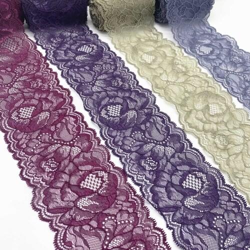 6y/lot Width 2.50 inch 4 Colors Floral Stretch Lace Trims For Clothing Accessories Dress Sewing Applique Costume Lace Fabrics