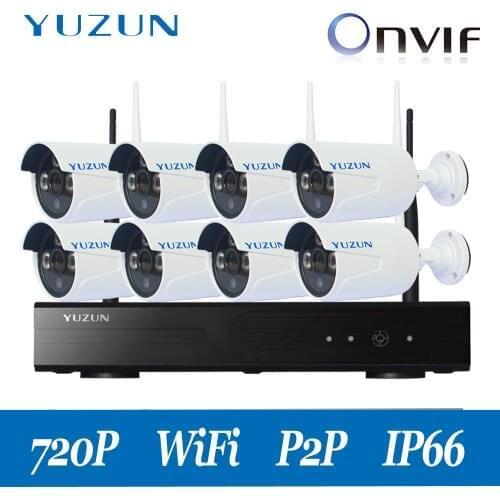 720P 8 channel cctv kit Wireless NVR CCTV System hd camera set for home factory office outdoor indoor