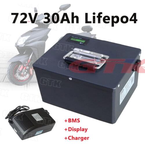 72V 20Ah 30Ah Lifepo4 battery pack with durable and Steel case for motorcycle electric scooter power tool solar energy+5Acharger