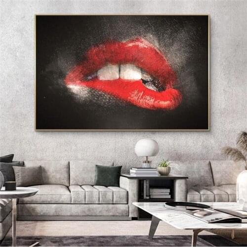 Abstract Red Lips Sexy Graffiti Art Canvas Posters And Prints Street Art Sexy Lips Canvas Paintings On the Wall Art Lips Picture