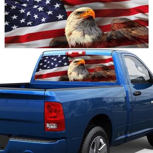 Car Styling Car Sticker AMERICAN Flag stars Rear Window Graphic Decal Sticker for Truck SUV PICK-UP TRUCK