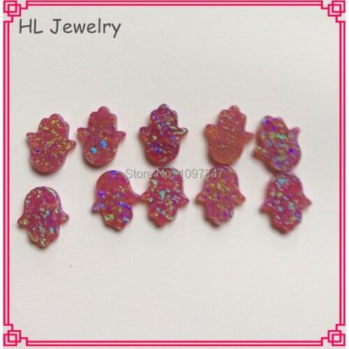 50PCS/Lot Op49 Red Wine Color 11*13MM Hamsa Syntethic Opal Beads