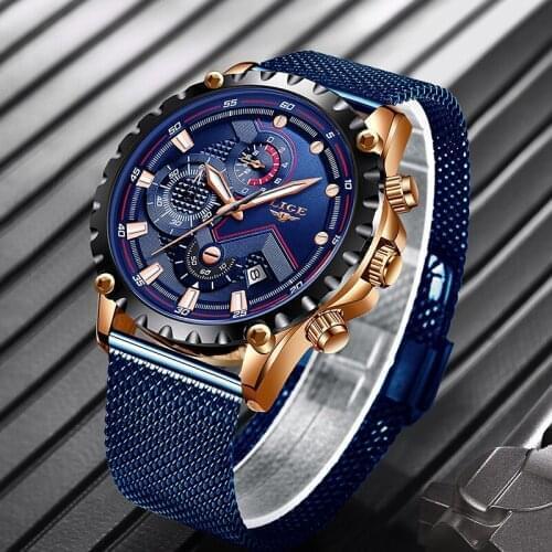 Reloj hombre 2019 LIGE Top Brand Luxury Mens Watches Waterproof Ultra Thin Date Wrist Watch Male Chronograph Casual Quartz Clock