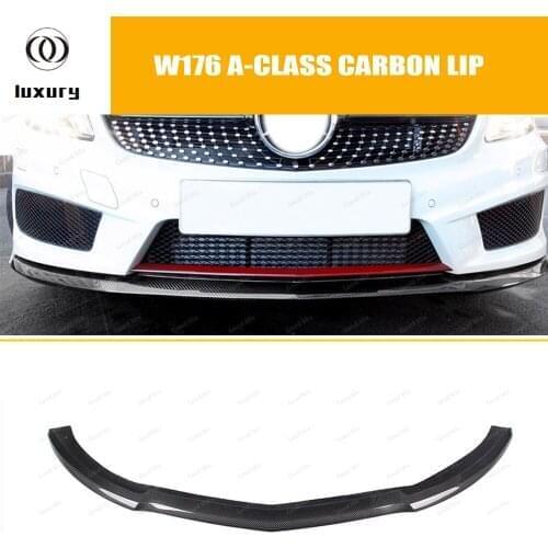 W176 AMG Style Carbon Fiber Front Bumper Lip Spoiler for Benz W176 A-CLASS A250 Sport Bumper & A45 AMG 2013 2014 2015