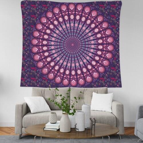 Bohemian Style Tapestry Wall Hanging Purple Sandy Beach Throw Blanket Camping Tent Travel Mattress Sleeping Pad Tapestries