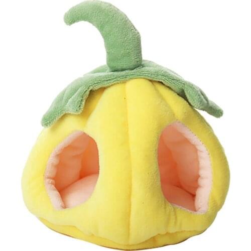 Hamster Pumpkin House Small Pet House Soft Warm хомяк Cotton Nest Cute Pumpkin Shape Gerbil Rat Bed Small Animal Supplies