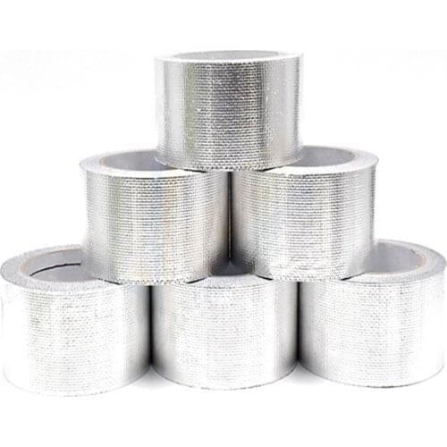 Glass fiber Aluminium Foil Adhesive Sealing Tape Heat Resist High Temperature Resistant Foil Single Side Adhesive Tape for Pipe