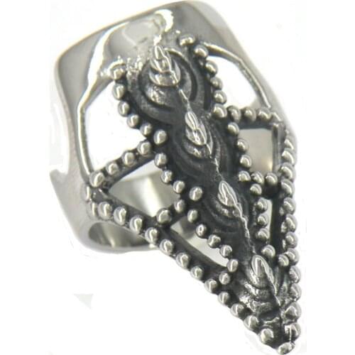 FANSSTEEL Stainless Steel Jewelry Rhinoceros horn Biker Ring FSR11W59