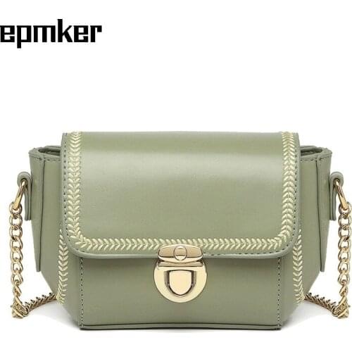 EPMKER Mini Flap Fashionable Purses and Handbags Luxury Designer Bags for Women Embroidery Shoulder Bag Chains Crossbody Bags