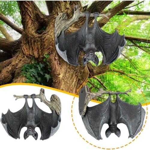 NEW-Garden Statue Bat Tree Decorations Upside Down Bat Wall Tree Decor Resin Tree Ornaments Bat Outdoor Home Decor Pendant
