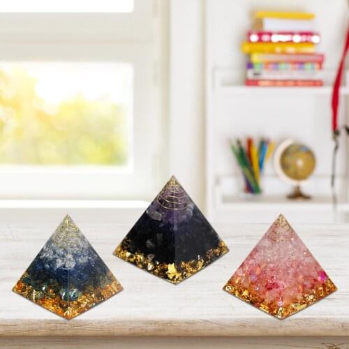 Orgonite Improve Fortune Help Business Natural Crystal Energy Orgone Pyramid Decoration Process Resin Lucky Gift Handsome