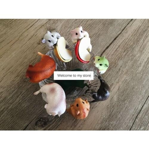 Plastic pvc model figure cup toy hamster 8pcs/set