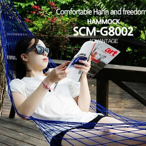 Beach Hammock Outdoor Travel Garden Camping Hammock Nylon Hammock Sleeping Bed Hanging Chair Mesh Net Hammock Indoor Leisure Dec