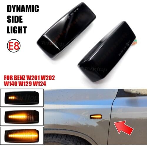 For Benz C E S SL CLASS W201 190 W202 W124 W140 R129 Dynamic LED Streamer Turn Signal Blinker Lamp Sequential Side Marker Light