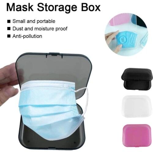 Mask Storage Box Lanyard Transparent Portable Compact Palm-top Box Student Mask Temporary Mini Storage Folder Storage Bag