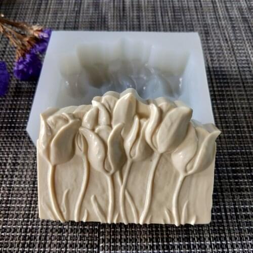 Silicone Mold Soap Mould Tulip Flowers Handmade Soap Making Molds Candle Silicone Mold Resin Clay Mold HC0121 PRZY Flower