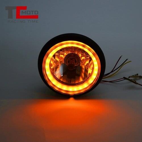 TCMOTO 6.5" Retro Motorcycle Halogen Headlight For Harley Sporster Iron 883 1200T 1200 Custom Cafe racers Refit Headlight