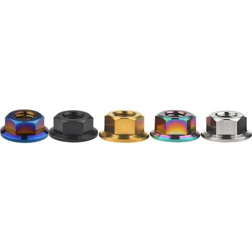 Xingxi 20 Pcs Titanium Nuts M5 Flange Nut Screws Bolts for Motorcycle Bicycle Bike