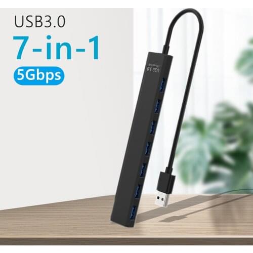USB 2.0/3.0 HUB Dock Adapter 7-port High-speed USB 3.0 Hub 1 To 7 Multi USB Splitter 5Gbps USB Expander For PC Computer Laptop
