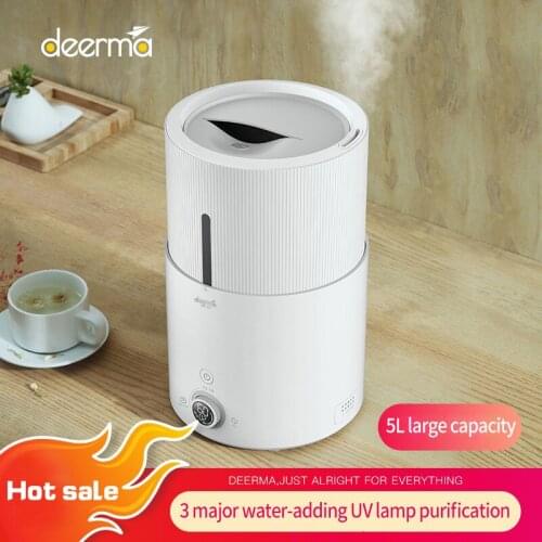 Deerma 5L Humidifier SJS200 Digital Display Touch Screen Air Diffuser With Timing Aromatherapy Machine Multiple Filter For Home