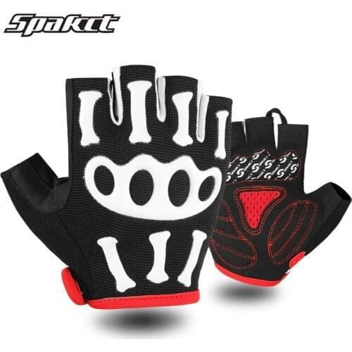 Non-slip Adult Kids Childen Cycling Gloves Half Finger Bike Bicycle Mittens Gel Padded For Gym Fitness Running Hiking Camping