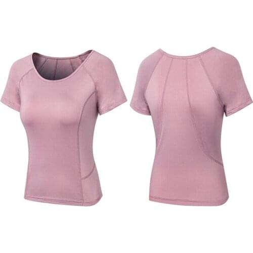 High quality Women Running T Shirt Quick Dry Fitness Shirt Training exercise Clothes Gym Sports Shirts Tops