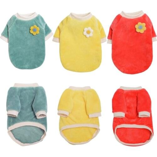 Winter Warm Fleece Pet Dog Clothes Cute Printed Pet Coat Puppy Dogs Shirt Jacket French Bulldog Chihuahua Pullover Dog Clothing