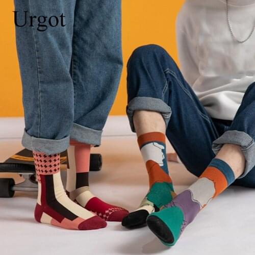 Urgot 1 Pair Women Socks Autumn Fashion Breathable Comfortable Happy Sock Printed Creative Cute Trendy Sock Couples Casual Women