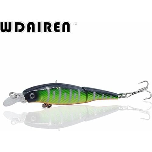 1Pcs 2 Sections Fishing Minnow Lure 8.8cm 7.4g Artificial Bait Treble Hooks Crankbait Fishing Tackle FA-272