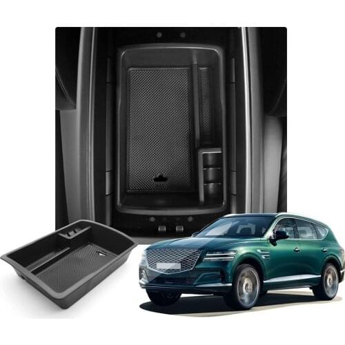 1 Pcs Storage Box Storage Organizer Tray Box 100% Brand New Armrest Box Car Console Easy To Clean For 2021 Genesis GV80