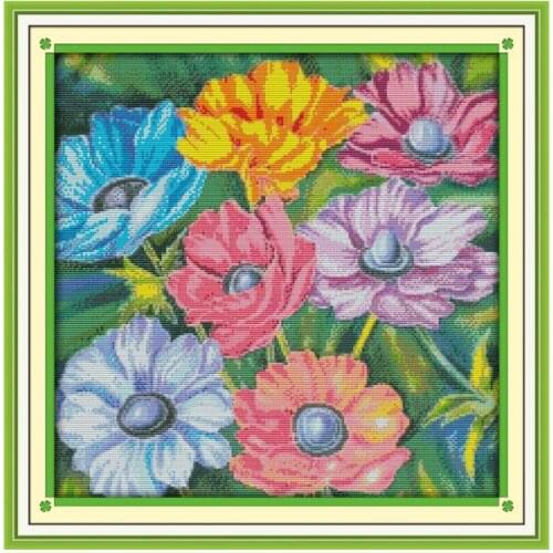 11CT 14CT White Cloth Lily Xiangyang Flower Manual Three-dimensional Sewing Embroidery Stitch Kit Kit diy Embroidery