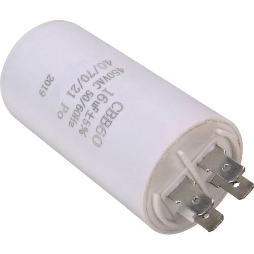 16uf 450V CBB60 Capacitor Motor Double Insert Water Pump Starting Capacitor Motor Permanent 50 60 Hz AC Motor Micro Parts