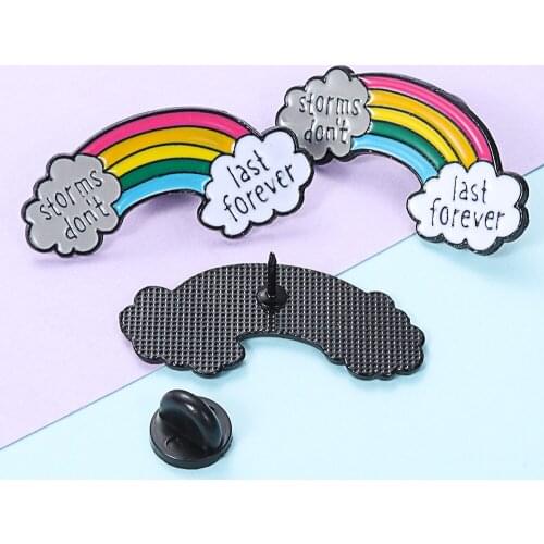 2020 Cute Rainbow Brooch Enamel Pins Pride Rainbow LGBT NHS Doctor Nurse Enamel Lapel Pin Colorful Clouds Badge Brooch Kids Gift