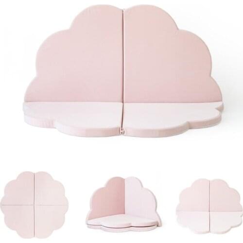 Baby Play Mat Kids Rug Puzzle Foldable 4 Petals Childrens Mats Toys For Baby Crawling Game Pad Soft Gym Carpet Diameter 150 cm