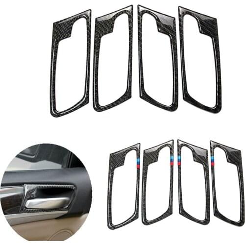 For BMW X5 X6 E70 E71 2009 2010 2011 2012 2013 4pcs/set Car Carbon Fiber Door Handle Door Bowl Cover