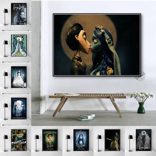 Tim Burtons Corpse Bride Poster Canvas Art Cafe Creative Wallpaper Interior Bar Painting Home Decoration Canvas Painting