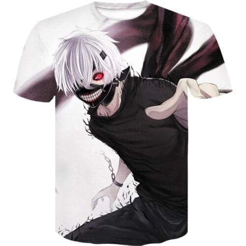 Japanese anime T shirts Tokyo Ghoul 3D T-shirt Casual Ken Kaneki Print tshirt harajuku Clothes Cosplay tshirt camisetas