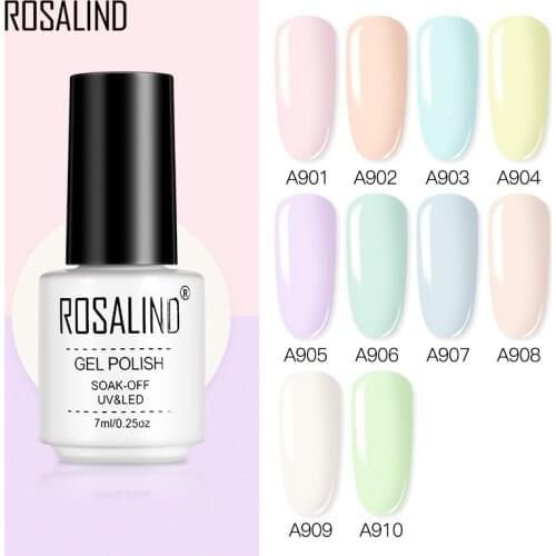 ROSALIND Gel Nail Polish Hybrid Varnishes Macaron Primer Semi Permanent Design Top Base For Nails Art Manicure Gel Lak Lacquer