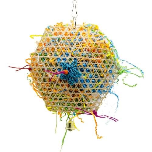 Parrot Bird Toy Pets Parrot Bird Bites Climb Chew Toys Colorful Hanging Brushed Grass Rope Toys