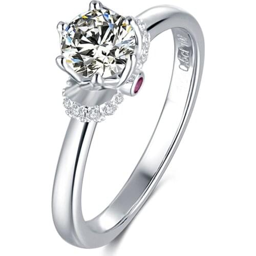 925 Silver Princess Cut 0.5 Carat 5mm Moissanite Ring Diamond D Color Brilliant Sparkling True Love Coronation Moissanite Rings