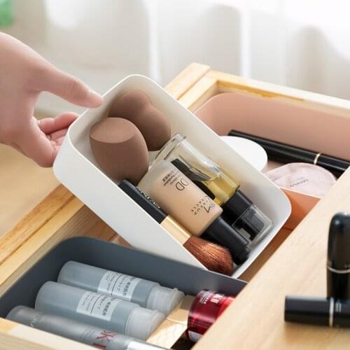 Combinable Storage Box Desktop Cosmetic Storage Tray Makeup Clothes Tableware Holder Plastic Storage Drawers Underwear Organizer
