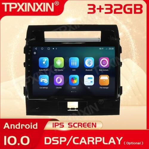 2 Din Carplay Android Radio Receiver For Toyota Land Cruiser 200 2008 2009 2010 2011 2012 2013 2014 2015 GPS Recorder Head Unit