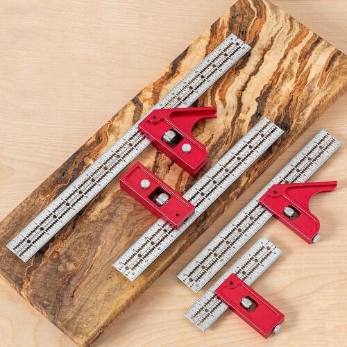 Scalable Tool Ruler For Woodworking Tools T-type Hole Ruler Stainless Scribing Marking Line Gauge Carpenter Measuring Tool