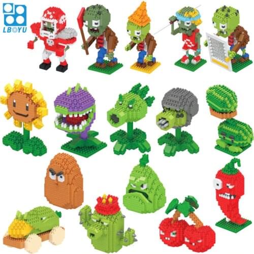 Mini building blocks Toys Diamond Granules assembled building blocks Plant cartoon Zombies gifts