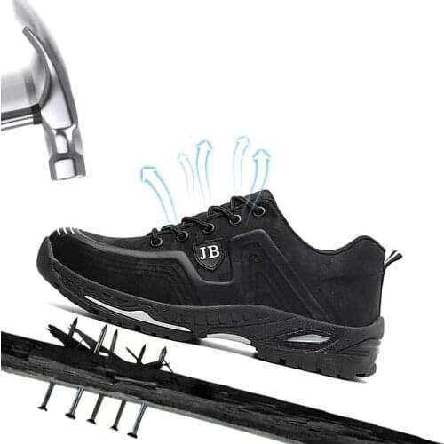 Mens Spring And Autumn Lightweight Breathable Safety Work Shoes Steel Toe Cap Anti-Smashing Anti-Puncture Fashion Mens Shoes