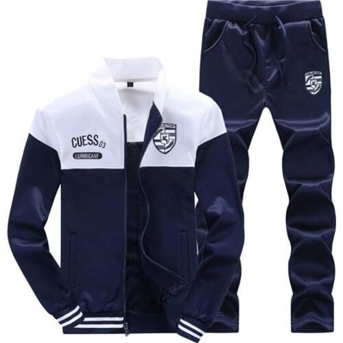 Mens Tracksuit Autumn Spring Sports Suit Sweatshirt Sweatpants Baseball suit 2 pieces Casual Sportwear Pants suits For Men