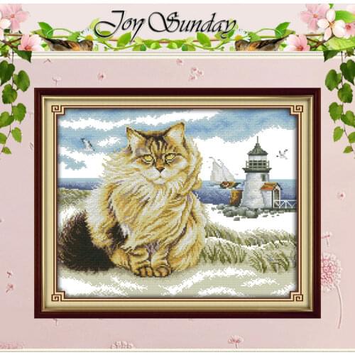Fat cats and the light Patterns Counted Cross Stitch 11CT 14CT Cross Stitch Set Wholesale Cross-stitch Kit Embroidery Needlework
