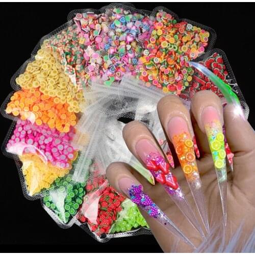 500PCS Clay Resin Filling Fruit Leaf Flower Pattern Slices Colorful Mixed Filler for DIY Epoxy Resin Jewelry Nail Art Decoration